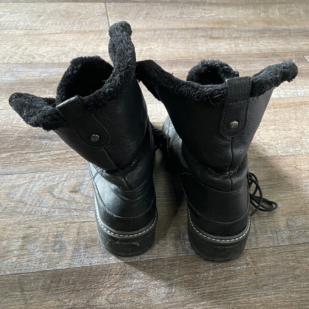 Stuart Weitzman Luge Half Lace Leather Fur Lined Boots Booties - Picture 3 of 7